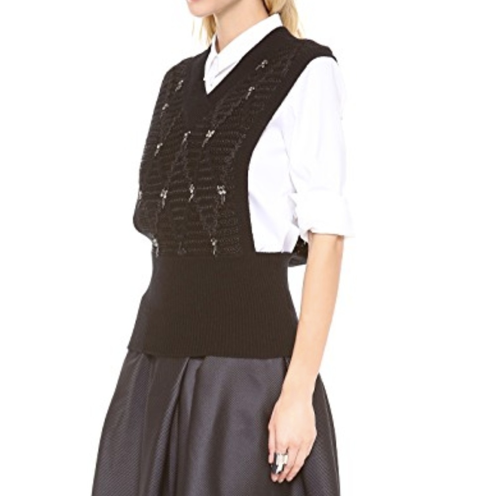 Thakoon Addition Beaded Argyle Sweater Vest - Picture 3 of 7